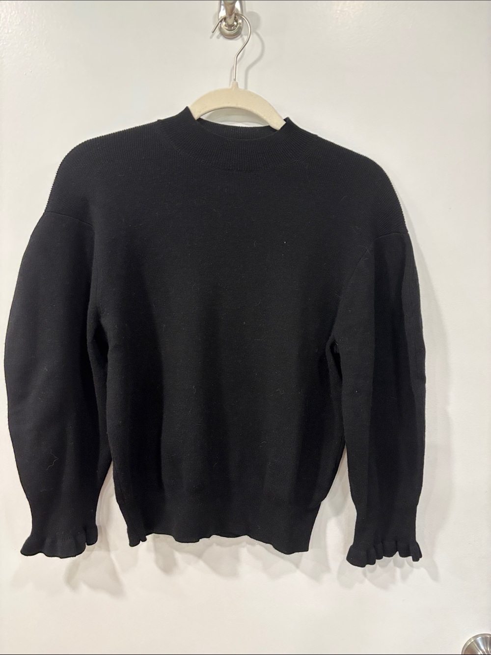 Madewell Black Ribbed Knit Crew